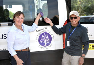 Linda Grocott of The Grocott Family Foundation pictured with Robin Nelson of NS Wheelers  