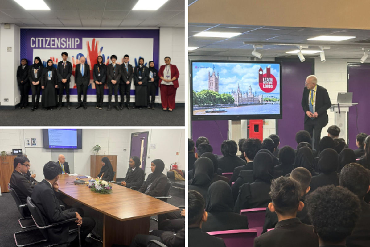 Politics on the agenda as pupils welcome a House of Lords visit
