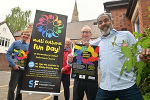 Pictured front are Len East and John Mustafa, and back: reverends Tim Harwood and Ken Chippindale