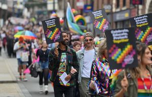 Placards were also helped by those joining in with the parade