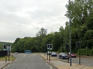 Supporting image for story: Road closed after car hits lamp post in Telford town centre - police and ambulance crews called