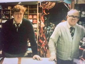 Gordon Russell with his dad Fred 'Nutty' Russell in the 1970s or early 1980s