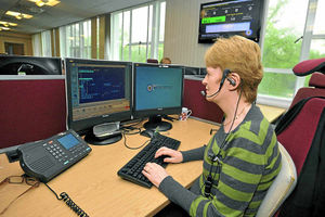 Operator Marie Malone takes a call from a member of the public