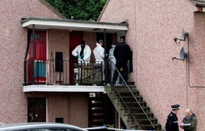 Officers at the scene after the shooting