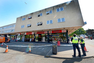 The cordon at the centre off Oldbury Road