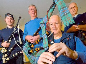 Supporting image for story: Bagpipes at 6am: Shropshire pipers to mark centenary - with video