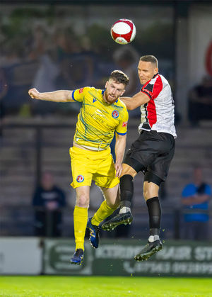 Action between Hednesford Town and Vauxhall Motors (Jim Wall)
