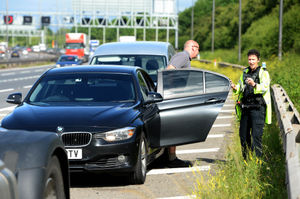 Warren Bowles of Milton Keynes was stopped by police for having no hands on the steering wheel 