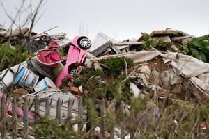 The pile is visible from Haley Street and is covered in all types of rubbish