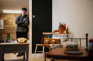Will Evans inside his new shop