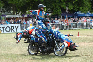 The Royal Artillery Motorcycle Display Team in the main arena in 2010