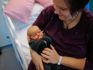 Supporting image for story: 'I'll never forget his birthday!' Tiny baby born at Telford is a New Year's Day gift for Welshpool family