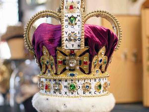 Supporting image for story: Replica of St Edward’s Crown made using 319 Scrabble pieces