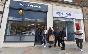 There were long lines outside the shop after the grand reopening on Monday