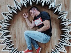 Supporting image for story: This Instagrammer creates beautiful works of art from his collection of books