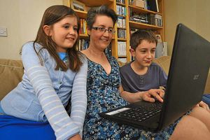 Helen Culshaw keeps a close eye on her 10-year-old son Thomas and her seven-year-old daughter Ella when they are online