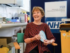 Supporting image for story: First patient to receive Covid-19 vaccine returns to hospital for spring booster