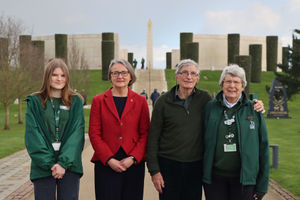 Philippa Rawlinson (middle left) and Commander David Childs CBE (middle right), alongside Arboretum volunteers Beth Allen (left) and Sue Elliot (right)