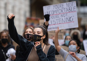 People joined the protest to show solidarity