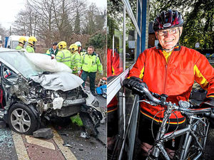 Supporting image for story: Retired vicar in saddle to thank crews who saved him after crash on A49 in Shropshire