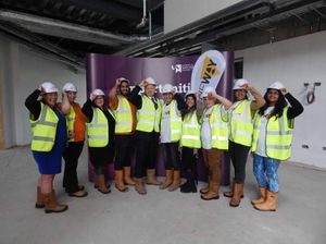 Representatives from the university with members of The Way's young people's development group