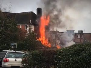 Supporting image for story: Road closed as firefighters tackle blaze at restaurant building in Telford