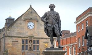 The Robert Clive statue in the Square, Shrewsbury