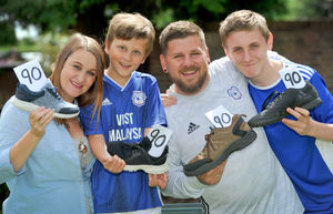 Victoria pictured with husband Allen, and sons Zac, aged 11 and Logan, aged 14, in 2020 when the fundraiser launched 
