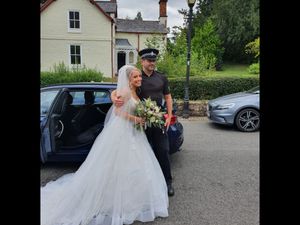 Supporting image for story: Get her to the church on time: Bridal party gets police escort after wedding car breaks down
