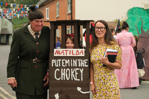 Father, daughter and grand-daughter - Jeff Biggs, Rosie Wood and Reeva Wood were characters from Matilda. Image by Andy Compton