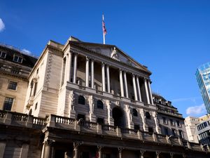 The front facade of the Bank of England building