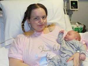 Supporting image for story: Mum who battled coronavirus holds eight-week-old baby boy for the first time 