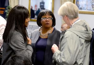 Diane Abbott spoke with guests at the heritage centre