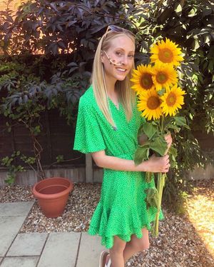Talia Sinnott with her favourite flowers