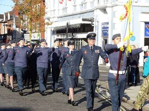 The Remembrance Sunday parade in Newport. Photo: Dave Gittus.