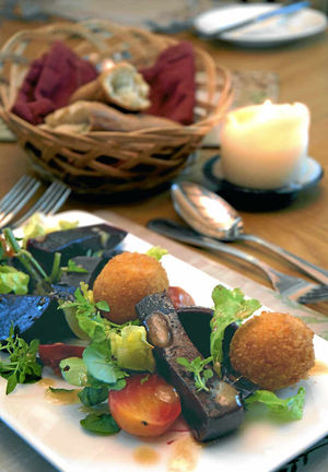 Goats cheese and beetroot starter