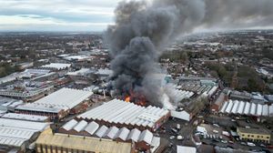 The scene of a fire in Wolverhampton.