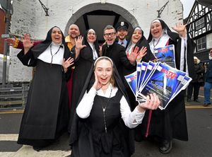 Members of the Bridgnorth Musical Theatre Company were handing out flyers in Bridgnorth centre as they get set for their production of Sister Act
