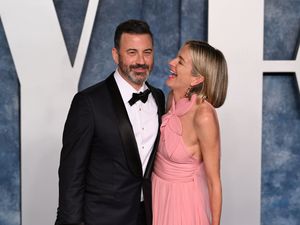 Supporting image for story: Jimmy Kimmel and Stephen Colbert on one another’s shows to ‘drive Trump nuts’