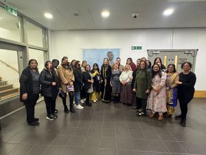Serice Users and Providers pictured with HRH Maha Putri, Mrs Balbir Seimar BEM, Interim Regional Director WCH and Datu Jordan Nirankari-Bowen.