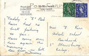 The message written on the postcard