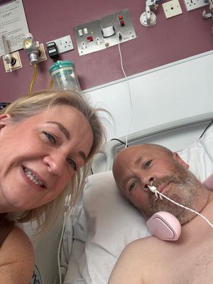 Gareth and Alison in hospital 