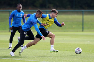 Jayson Molumby battles for the ball with Jed Wallace (Photo by Adam Fradgley/West Bromwich Albion FC via Getty Images).