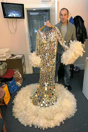 Razzle dazzle - Ceri shows off one of his 11 frocks