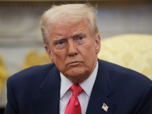 US President Donald Trump head and shoulders