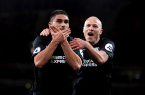 Neal Maupay (left) is Brighton's top scorer in the league this season with eight goals (Adam Davy/PA Wire)