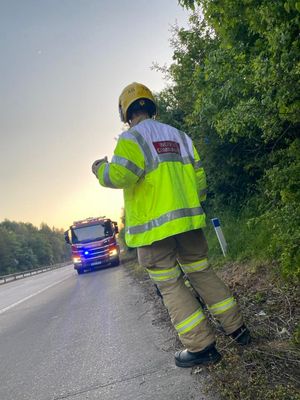 Firefighters were called to the M54 in Telford. Picture: Tweedale Fire Station. 
