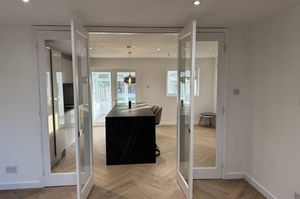 The open-plan kitchen and dining area are among the stand-out features