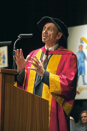 Dexys Midnight Runners singer Kevin Rowland gives his speech