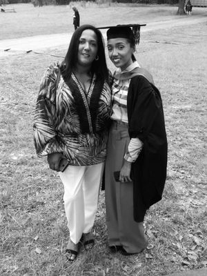 Lucia Marcus with her mother at her graduation in 2019.